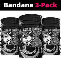 Guam Liberation Day Neck Gaiter Black White Latte Stone Tribal Patterns