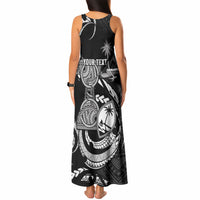 Personalised Guam Liberation Day Tank Maxi Dress Black White Latte Stone Tribal Patterns DT05 - Polynesian Pride