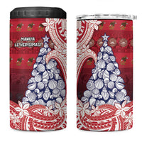 American Samoa Christmas 4 in 1 Can Cooler Tumbler Seashell Xmas Tree Tribal Waves - Polynesian Pride