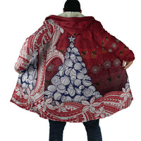 American Samoa Christmas Cloak Seashell Xmas Tree Tribal Waves - Polynesian Pride