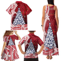American Samoa Christmas Family Matching Tank Maxi Dress and Hawaiian Shirt Seashell Xmas Tree Tribal Waves DT05 - Polynesian Pride
