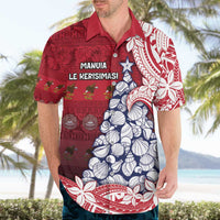 American Samoa Christmas Hawaiian Shirt Seashell Xmas Tree Tribal Waves - Polynesian Pride