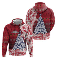 American Samoa Christmas Hoodie Seashell Xmas Tree Tribal Waves - Polynesian Pride