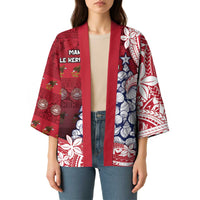 American Samoa Christmas Kimono Seashell Xmas Tree Tribal Waves - Polynesian Pride