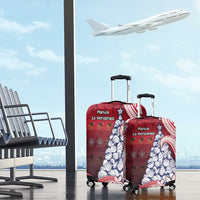 American Samoa Christmas Luggage Cover Seashell Xmas Tree Tribal Waves - Polynesian Pride