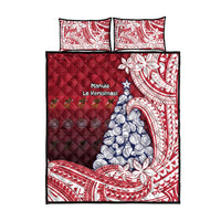 American Samoa Christmas Quilt Bed Set Seashell Xmas Tree Tribal Waves - Polynesian Pride