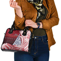 American Samoa Christmas Shoulder Handbag Seashell Xmas Tree Tribal Waves - Polynesian Pride