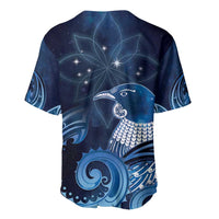 New Zealand Matariki Baseball Jersey Maori Tui Bird Blue Galaxy
