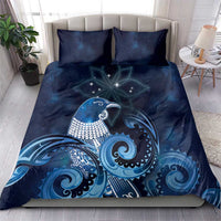 New Zealand Matariki Bedding Set Maori Tui Bird Blue Galaxy