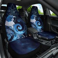 New Zealand Matariki Car Seat Cover Maori Tui Bird Blue Galaxy