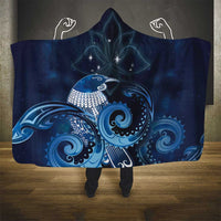 New Zealand Matariki Hooded Blanket Maori Tui Bird Blue Galaxy