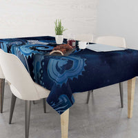 New Zealand Matariki Tablecloth Maori Tui Bird Blue Galaxy