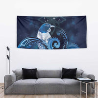 New Zealand Matariki Tapestry Maori Tui Bird Blue Galaxy