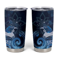 New Zealand Matariki Tumbler Cup Maori Tui Bird Blue Galaxy