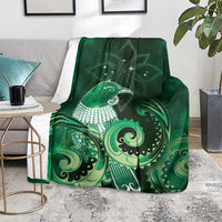 New Zealand Matariki Blanket Maori Tui Bird Green Galaxy