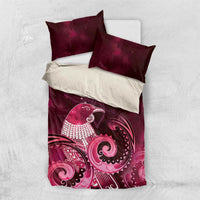 New Zealand Matariki Bedding Set Maori Tui Bird Magenta Galaxy