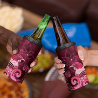 New Zealand Matariki 4 in 1 Can Cooler Tumbler Maori Tui Bird Magenta Galaxy