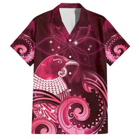 New Zealand Matariki Family Matching Summer Maxi Dress and Hawaiian Shirt Maori Tui Bird Magenta Galaxy