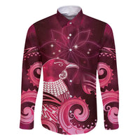 New Zealand Matariki Family Matching Summer Maxi Dress and Hawaiian Shirt Maori Tui Bird Magenta Galaxy