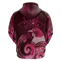 New Zealand Matariki Hoodie Maori Tui Bird Magenta Galaxy