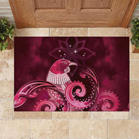 New Zealand Matariki Rubber Doormat Maori Tui Bird Magenta Galaxy