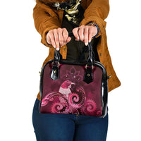 New Zealand Matariki Shoulder Handbag Maori Tui Bird Magenta Galaxy