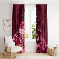 New Zealand Matariki Window Curtain Maori Tui Bird Magenta Galaxy