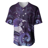 New Zealand Matariki Baseball Jersey Maori Tui Bird Purple Galaxy