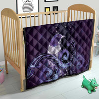 New Zealand Matariki Quilt Maori Tui Bird Purple Galaxy