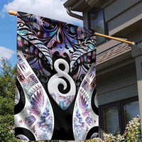 New Zealand Aotearoa Garden Flag Pikorua Single Twist Pink Paua Shell