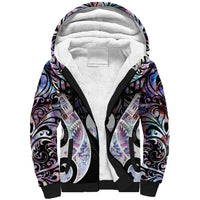 New Zealand Aotearoa Sherpa Hoodie Pikorua Single Twist Pink Paua Shell