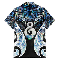 New Zealand Aotearoa Family Matching Long Sleeve Bodycon Dress and Hawaiian Shirt Pikorua Single Twist Green Paua Shell DT05 - Polynesian Pride
