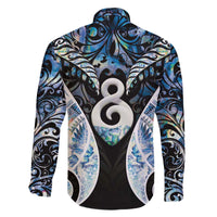 New Zealand Aotearoa Family Matching Off The Shoulder Long Sleeve Dress and Hawaiian Shirt Pikorua Single Twist Green Paua Shell