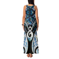 New Zealand Aotearoa Family Matching Tank Maxi Dress and Hawaiian Shirt Pikorua Single Twist Green Paua Shell