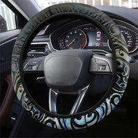New Zealand Aotearoa Steering Wheel Cover Pikorua Single Twist Green Paua Shell
