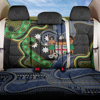 South Sea Islanders And Fiji Back Car Seat Cover Fijian Coat Of Arms And Southern Cross DT05 One Size Black - Polynesian Pride