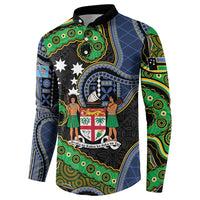 South Sea Islanders And Fiji Button Sweatshirt Fijian Coat Of Arms And Southern Cross DT05 - Polynesian Pride
