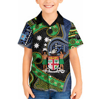 South Sea Islanders And Fiji Hawaiian Shirt Fijian Coat Of Arms And Southern Cross DT05 - Polynesian Pride