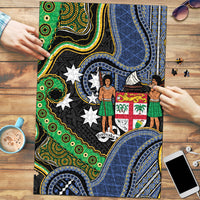 South Sea Islanders And Fiji Puzzle Fijian Coat Of Arms And Southern Cross DT05 Black - Polynesian Pride