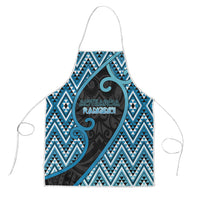 Aotearoa Atua Ranginui Apron Maori Sky Father Koru Patterns DT05 Blue - Polynesian Pride