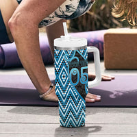 Custom Aotearoa Atua Ranginui Tumbler With Handle Maori Sky Father Koru Patterns