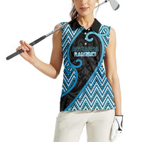 Custom Aotearoa Atua Ranginui Women Sleeveless Polo Shirt Maori Sky Father Koru Patterns
