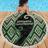 Aotearoa Atua Papatuanuku Beach Blanket Earth Mother Father Koru Patterns
