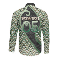 Custom Aotearoa Atua Papatuanuku Long Sleeve Button Shirt Earth Mother Father Koru Patterns