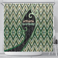 Aotearoa Atua Papatuanuku Shower Curtain Earth Mother Father Koru Patterns