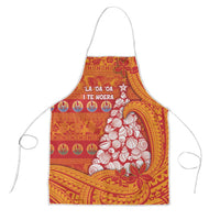 French Polynesia Christmas Apron Seashell Xmas Tree Tribal Waves - Polynesian Pride
