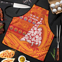 French Polynesia Christmas Apron Seashell Xmas Tree Tribal Waves - Polynesian Pride