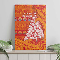 French Polynesia Christmas Canvas Wall Art Seashell Xmas Tree Tribal Waves - Polynesian Pride