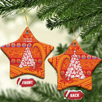 French Polynesia Christmas Ceramic Ornament Seashell Xmas Tree Tribal Waves - Polynesian Pride