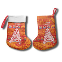 French Polynesia Christmas Stocking Seashell Xmas Tree Tribal Waves - Polynesian Pride
